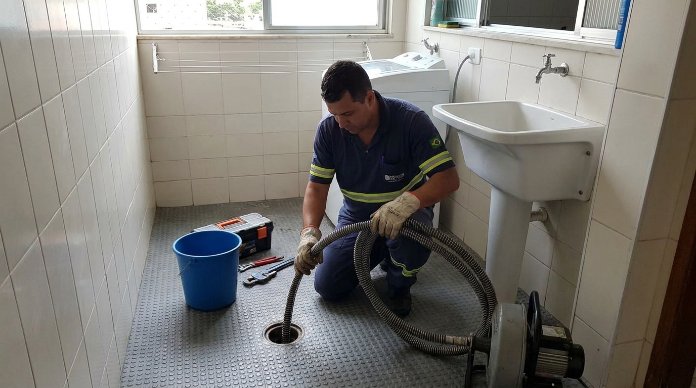 Desobstrução na Cozinha no Baú, Cuiabá‑MT