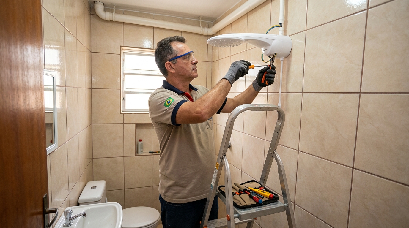 Substituição de Chuveiro Antigo em Cuiabá‑MT